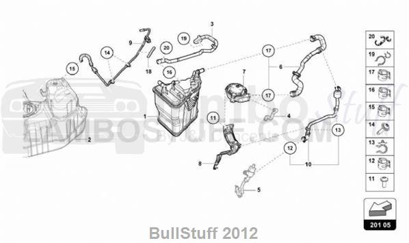 2019 Lamborghini HURACAN LP580-2 SPYDER USA ACTIVATED CHARCOAL CONTAINER (201.05.00)